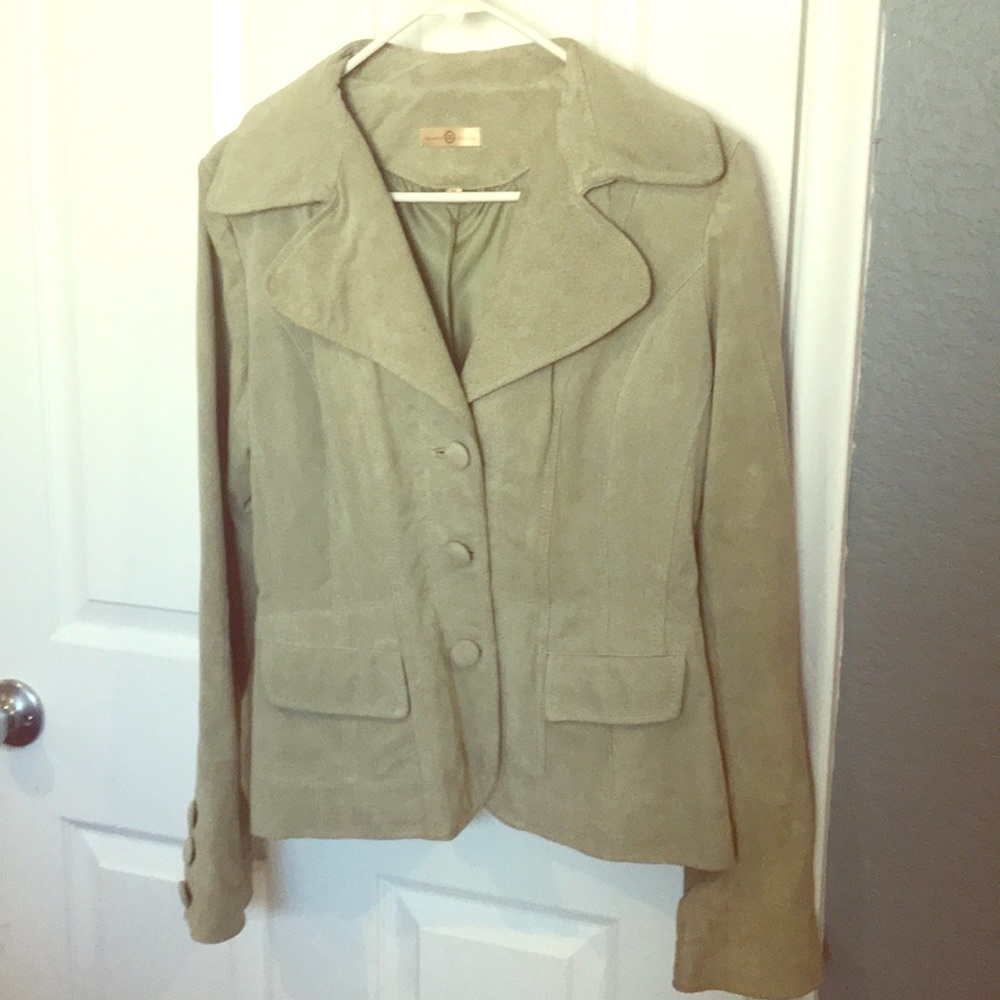Woman’s mint green suede jacket